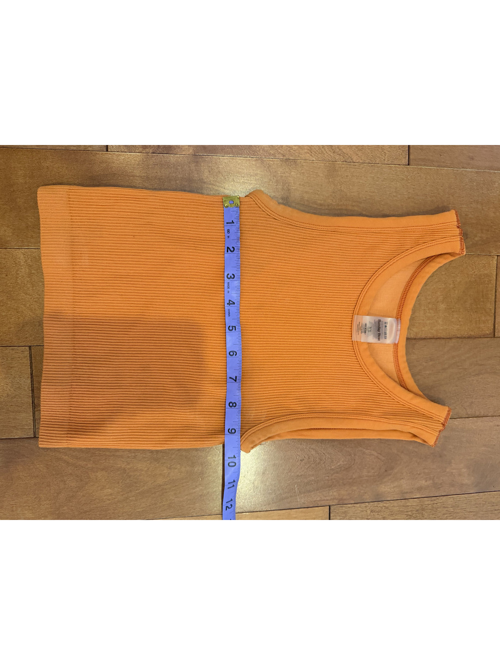Sunday Best Aritzia Orange Ribbed Cropped Tank TopXS - Picture 2 of 4